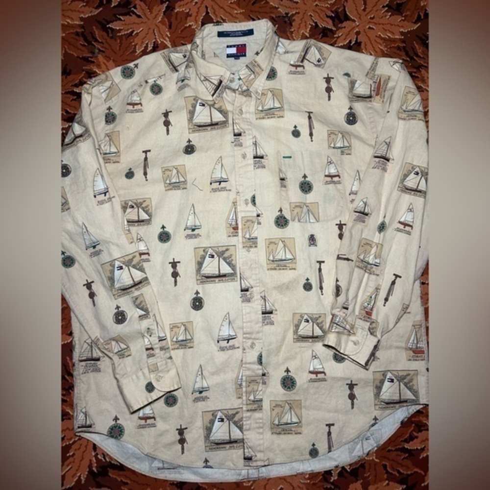 Tommy Hilfiger Nautical Sailing Button Down Shirt XL
